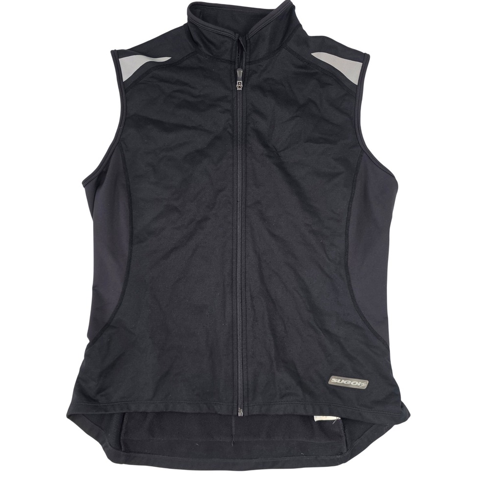 Sugoi Mens Cycling Vest XL Black Full Zip Reflective Sleeveless‎ Biking Gilet
